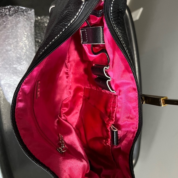 Maxx New York Black Leather Shoulder Bag Y2K style - Picture 5 of 6